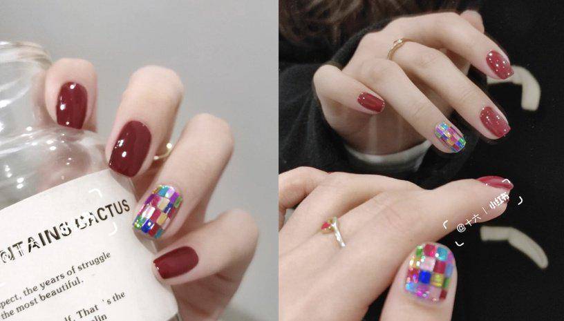 棋盘杨幂、热巴都是红色美甲控，2022新年做个复古红美甲，红火一整年