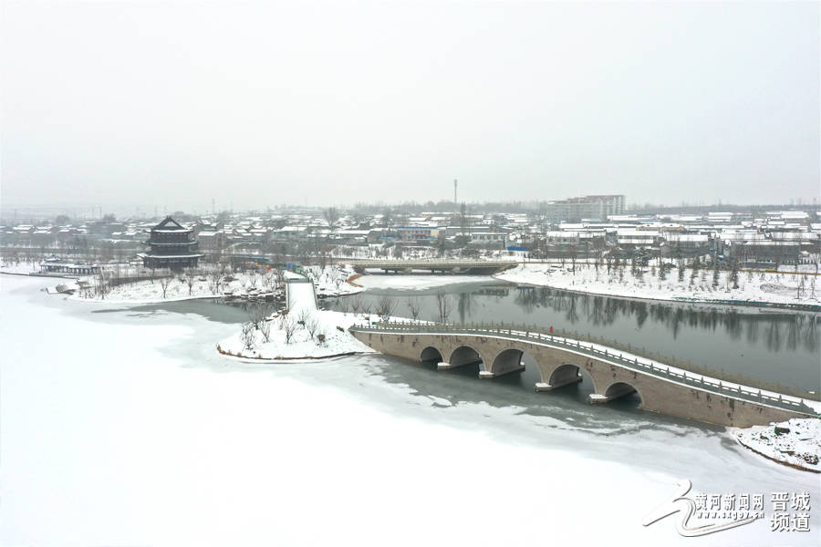 水墨画|晋城：雪映丹河新城