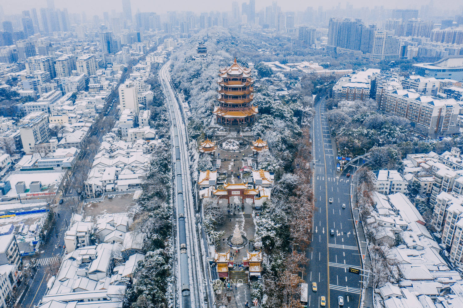 黄鹤楼雪之景 雪景图片