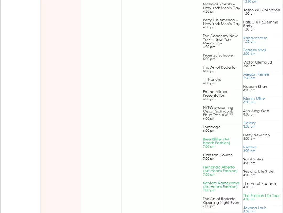 Runway 新年开场！2022秋冬纽约时装周官方日程