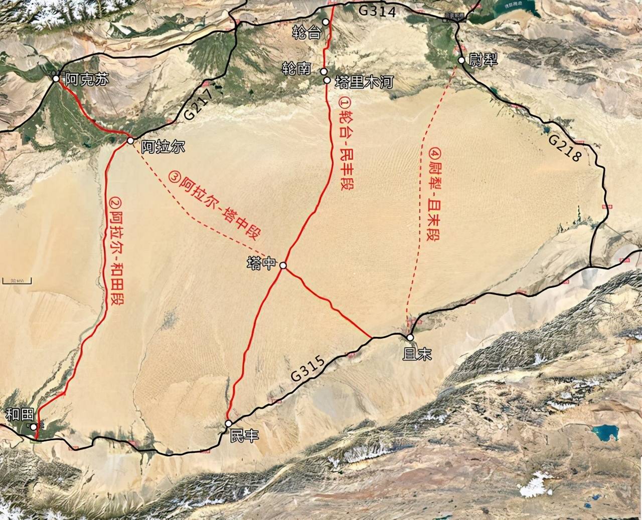塔克拉玛干沙漠地图图片