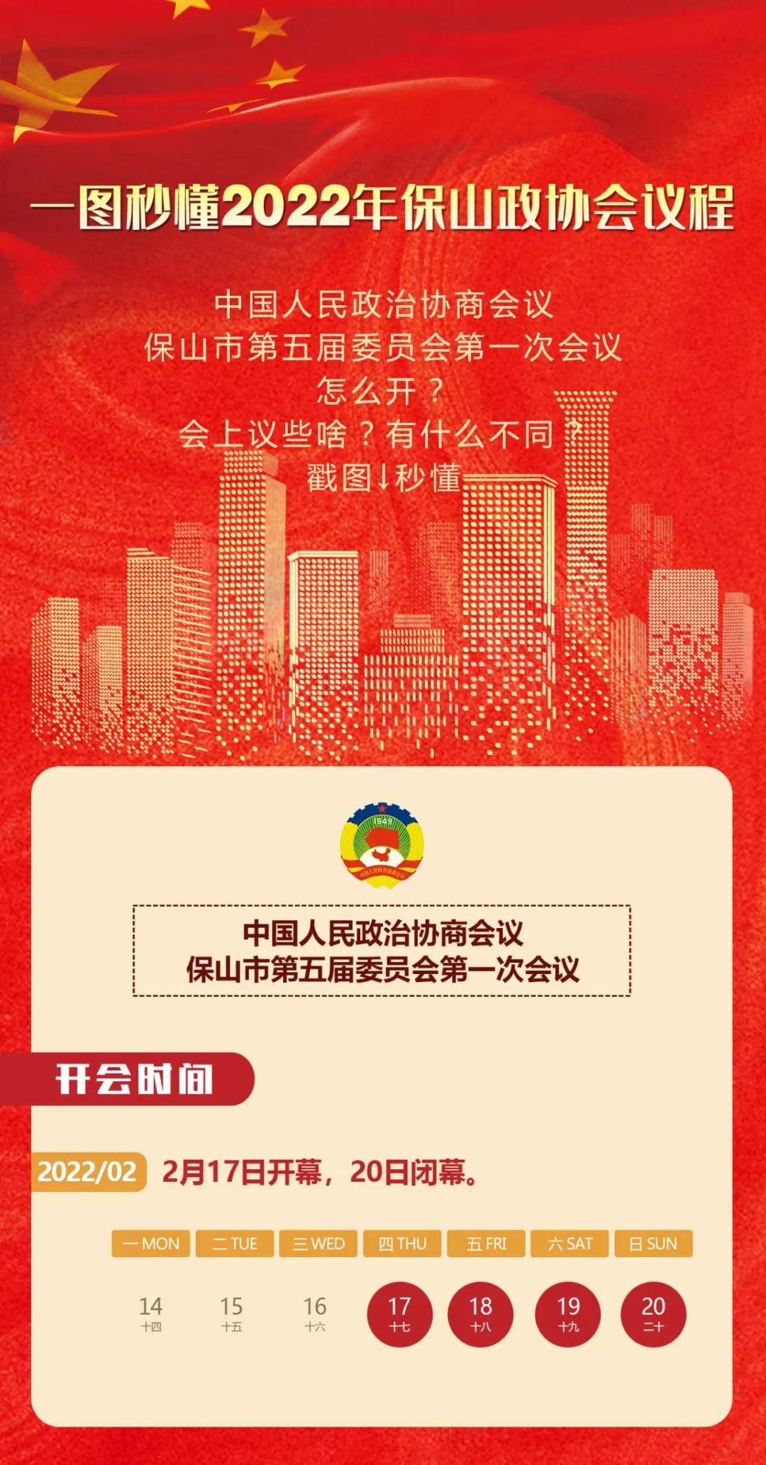 一图秒懂2022年保山政协会议议程