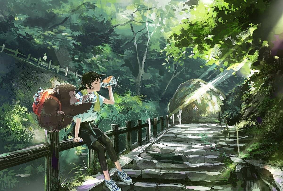 蓝色系理想生活图鉴插画,充满了自由的气息与美好的向往_作品_画面