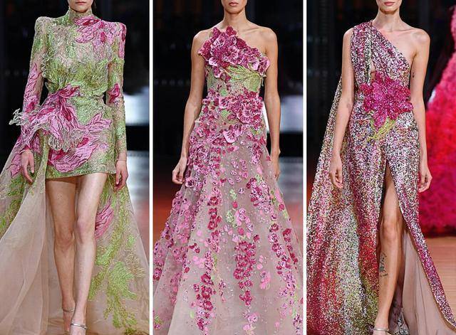 高定 黎巴嫩ElieSaab高定系列：2022春夏的美，花枝、刺绣、钉珠好仙