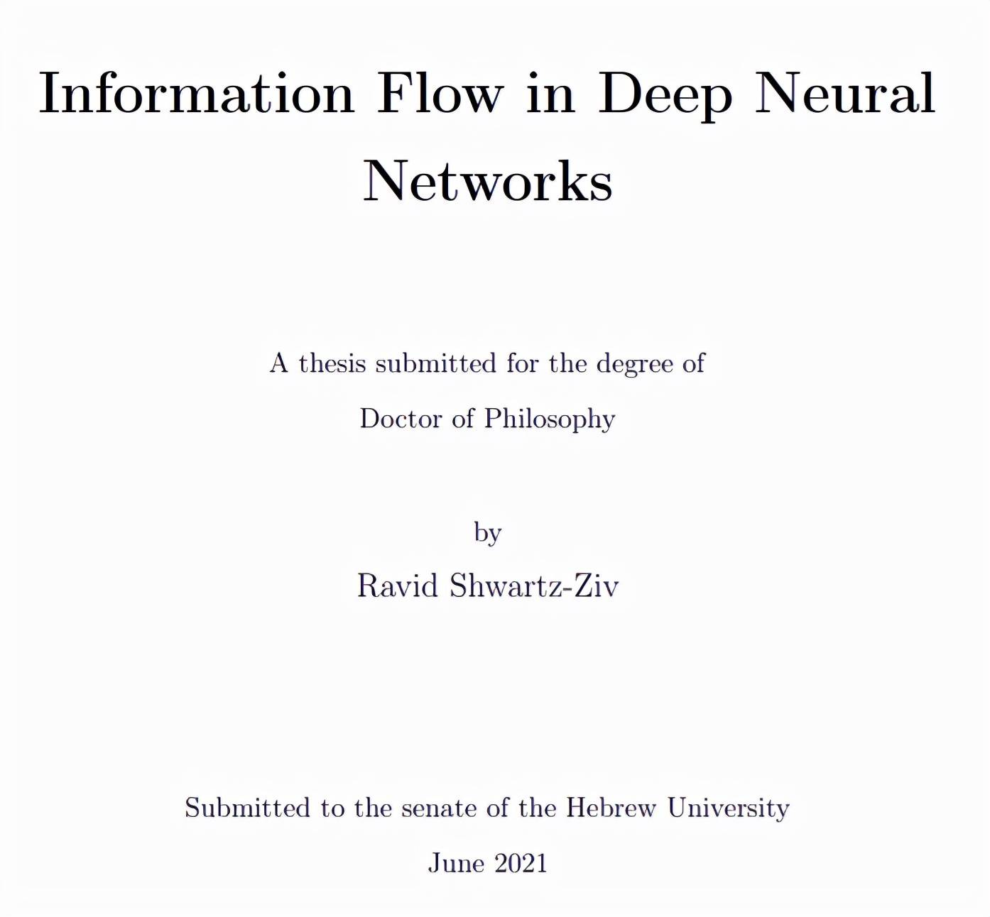 Tishby|信息瓶颈提出者生前指导，129页博士论文神经网络中的信息流公布