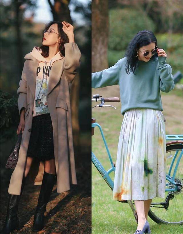 毛衣 同样是卫衣,配裙子和裤子的差距有多大?看完这4组对比图你就懂