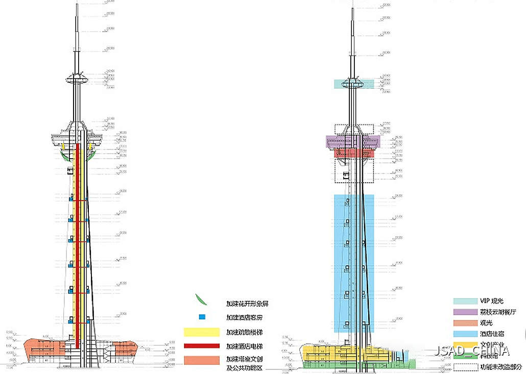 原创南京广播电视塔改造设计形式呈三片花瓣概念
