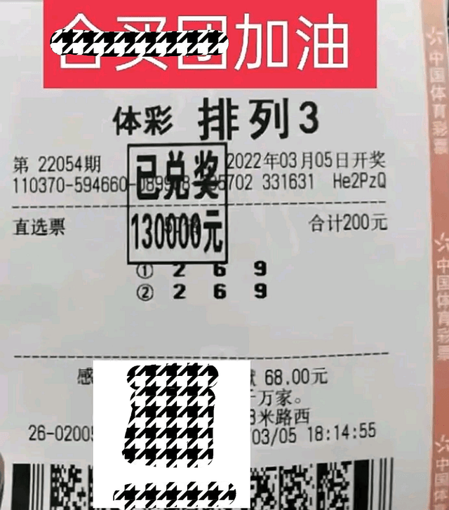 請點擊輸入圖片第22054期體彩排列三遊戲開獎詳細情況中,大獎號碼為2