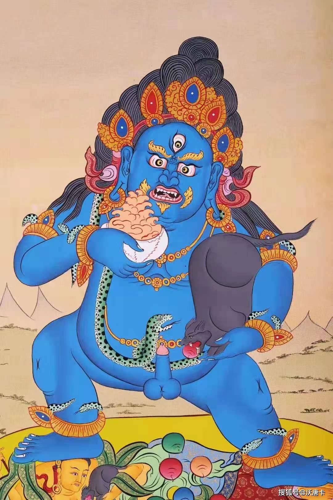 一组编号为138-798336的黑财神唐卡:6,一个房子内不要摆放二个武财神