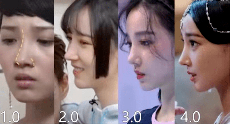 下巴5位“换头”成功付出代价的明星，鞠婧祎满脸硬伤，杨幂总是脸垮