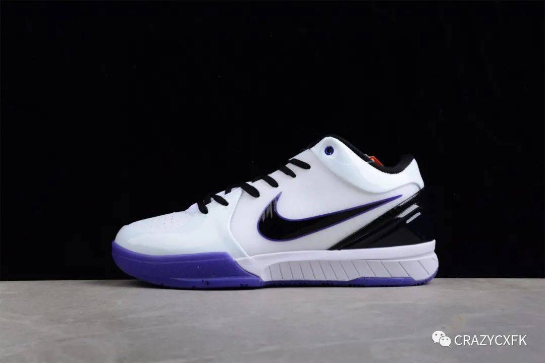 耐克nikezoomkobe4inlinelakers白紫原色低帮篮球鞋