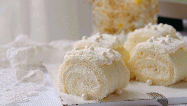 原创椰香天使蛋糕卷