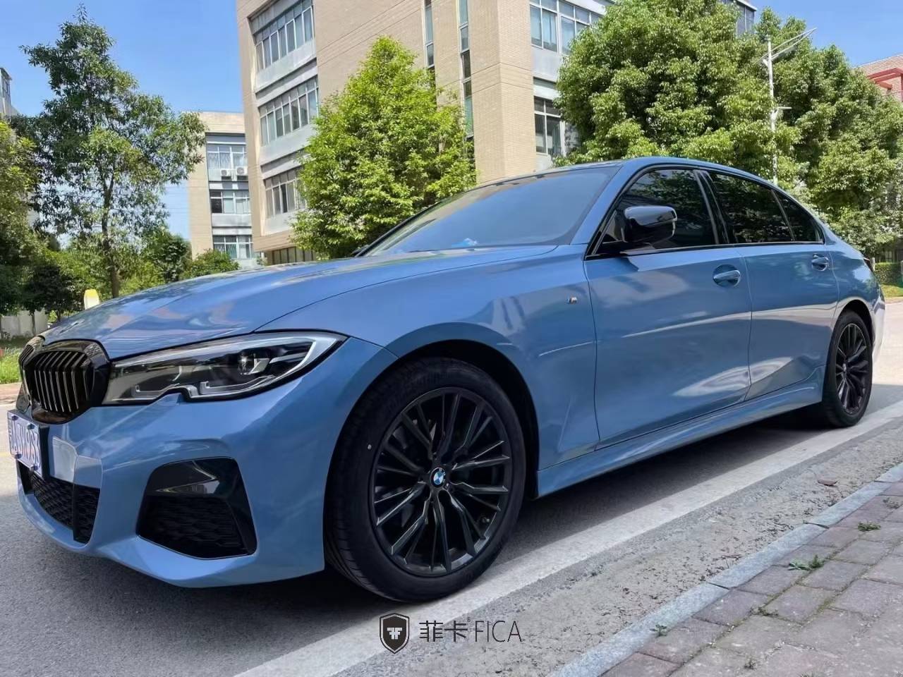 宝马3系菲卡改色膜颜色瓷器蓝