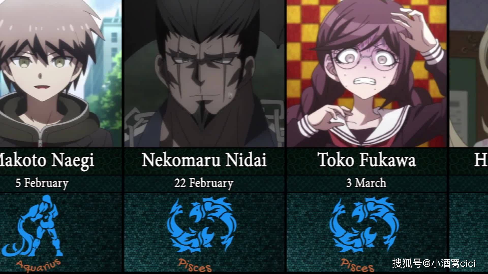 弹丸论破各个角色的生日和星座