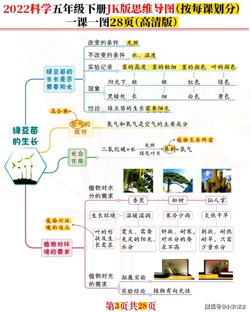 新科学五年级下每课思维导图高清完结版共28张名师推荐