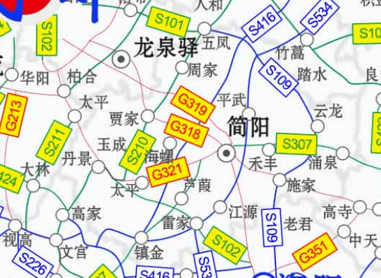 四川省道208线地图图片