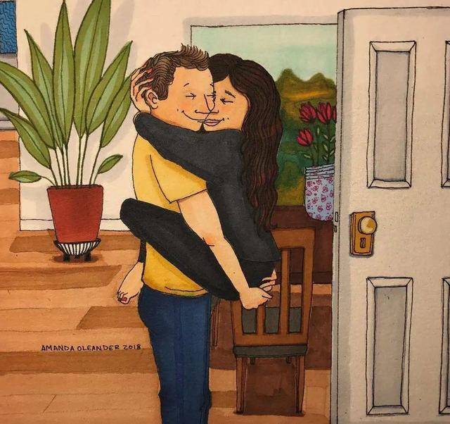 一刻也不想分离像个树袋熊一样挂在他身上谈恋爱就是要亲亲抱抱每天都