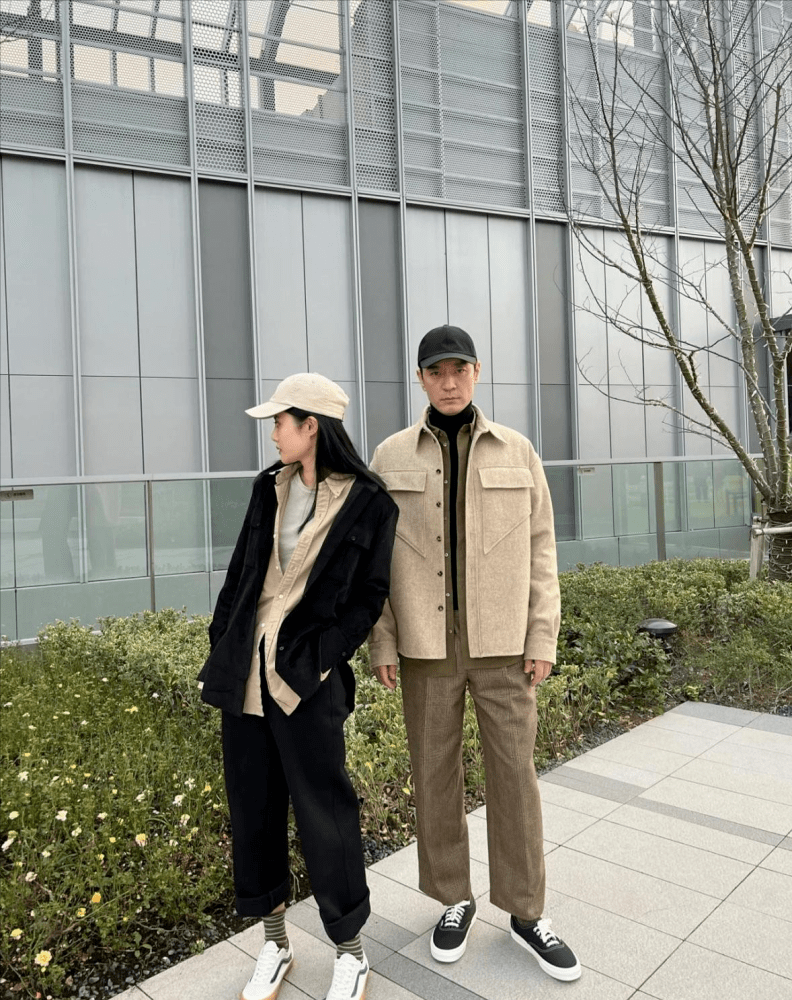 廓形 李光洁和小12岁妻子在一起衣品变好了,穿廓形外套,还挺显小的