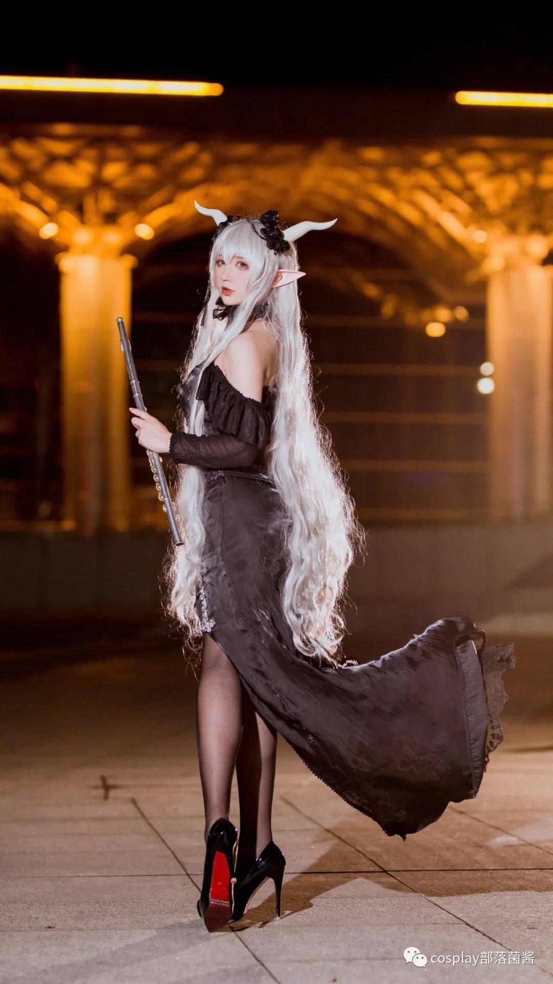 cos明日方舟长款礼服闪灵cos正片九曲