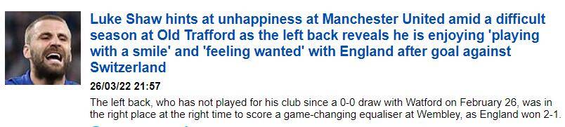 开心|英格兰卡洛斯进球后暗示在曼联不开心：喜欢微笑踢球，感觉被需要