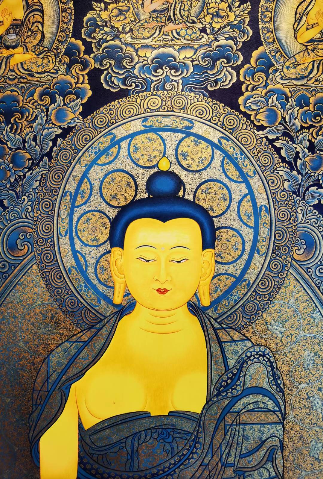 蓝金释迦牟尼唐卡6711097cm