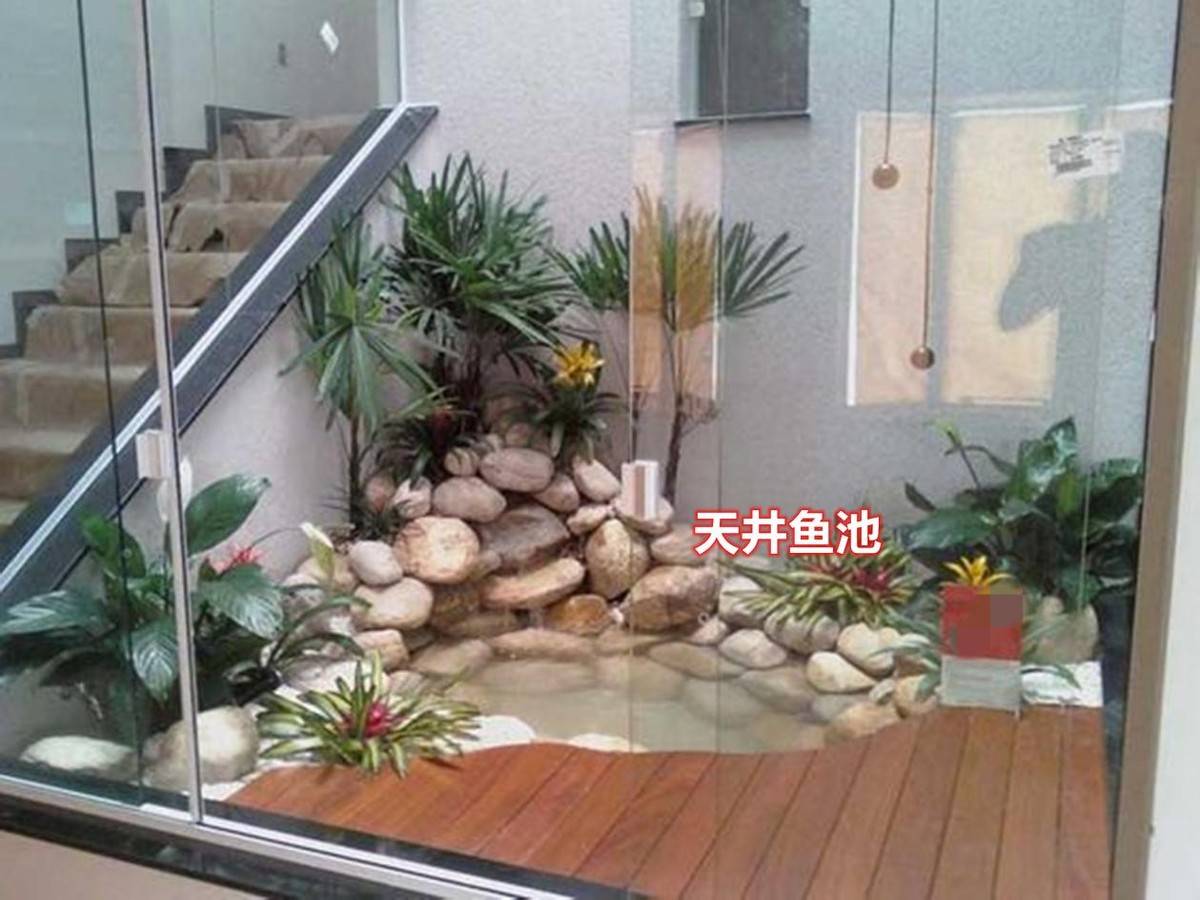 甚至还有把鱼池挪到室内的,比如楼梯下,这样不管刮风下雨,在这上上下