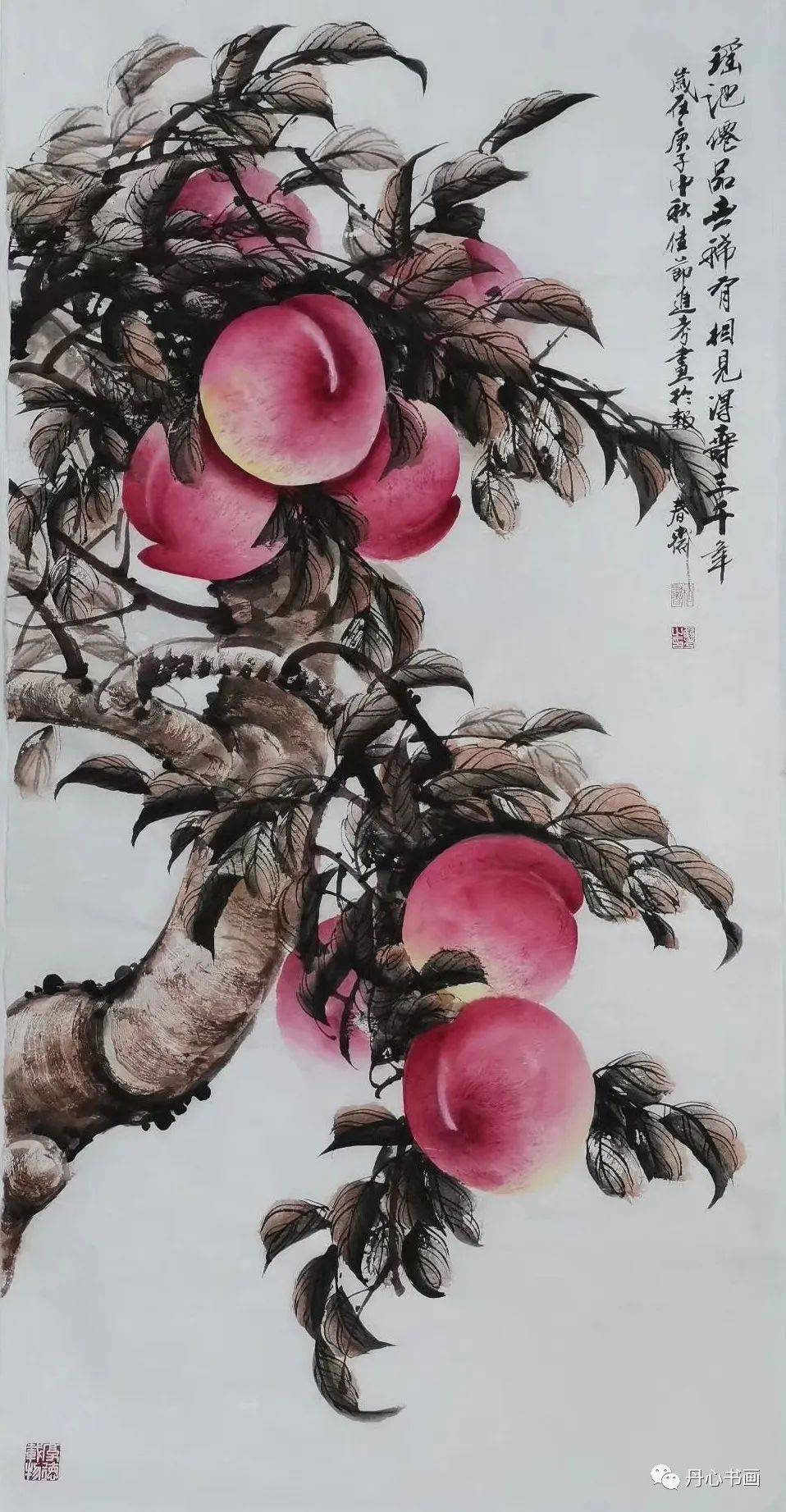 气息浓厚古朴飘逸寿桃画家贾进考