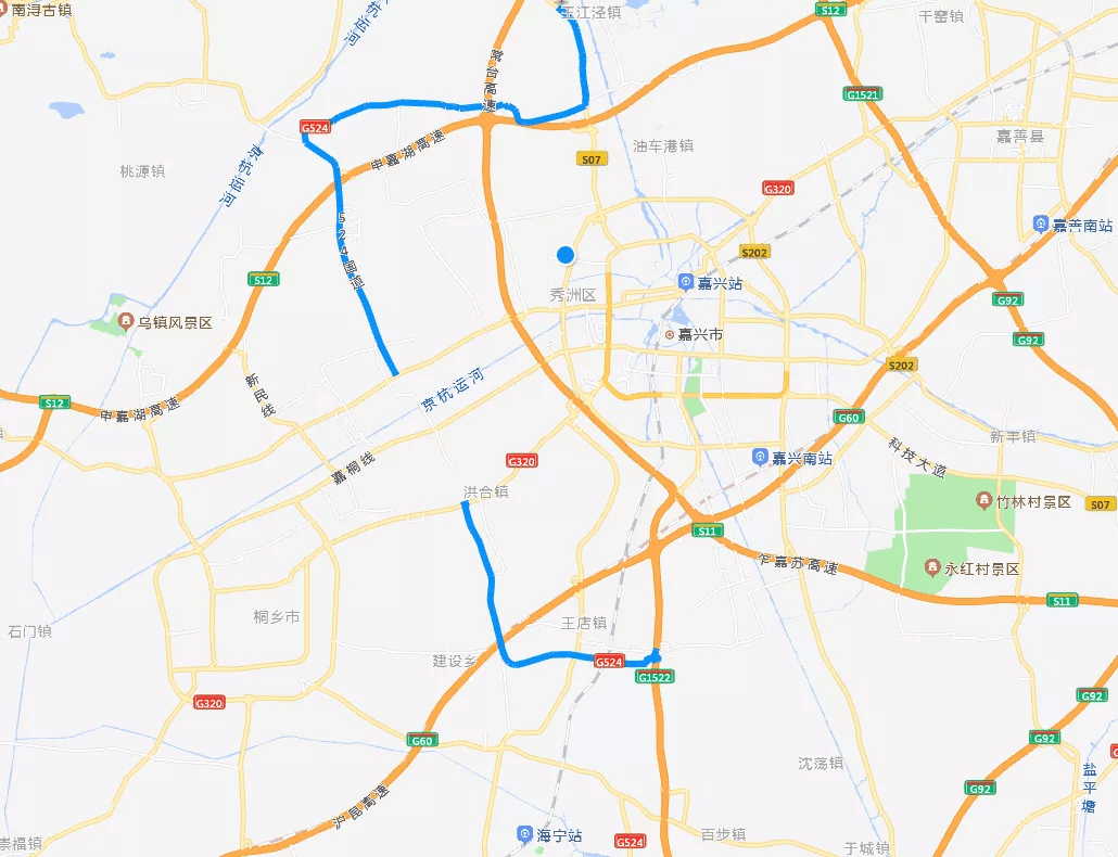 524国道蔓延出西南片区发展的主动脉,在嘉兴境内串联起海宁,王店,洪合