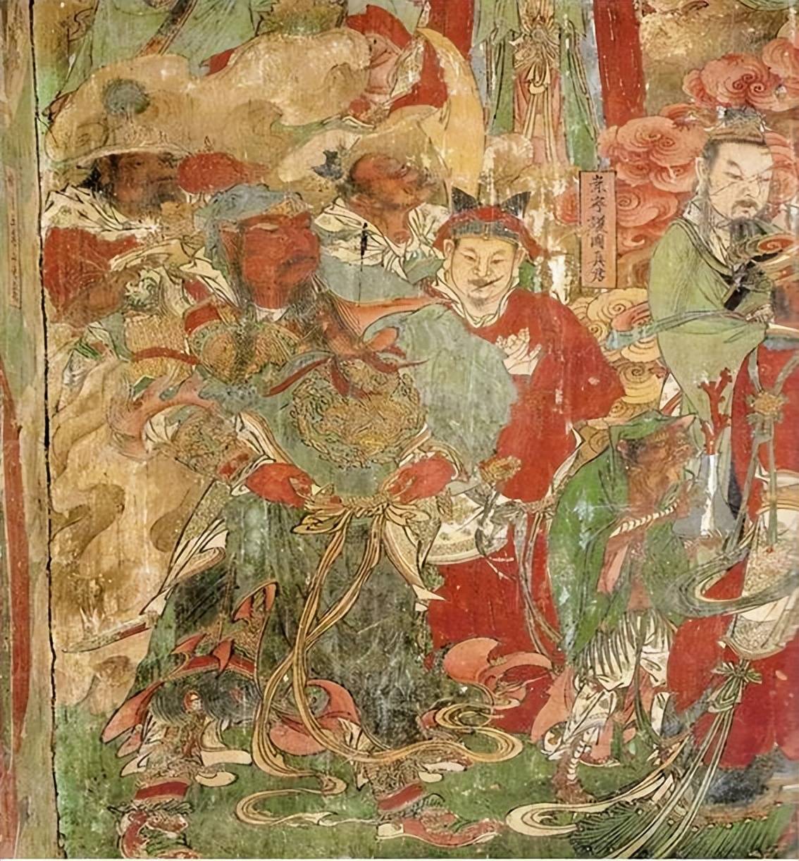 壁画《三界诸神图》明代之际,随着古典小说《三国演义》以及关于关羽