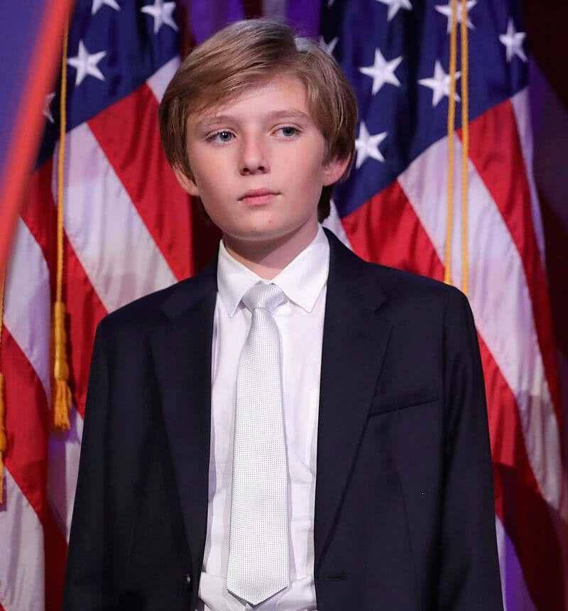 原创有一种侧颜杀叫特朗普的儿子仅13岁网友他爸年轻也帅