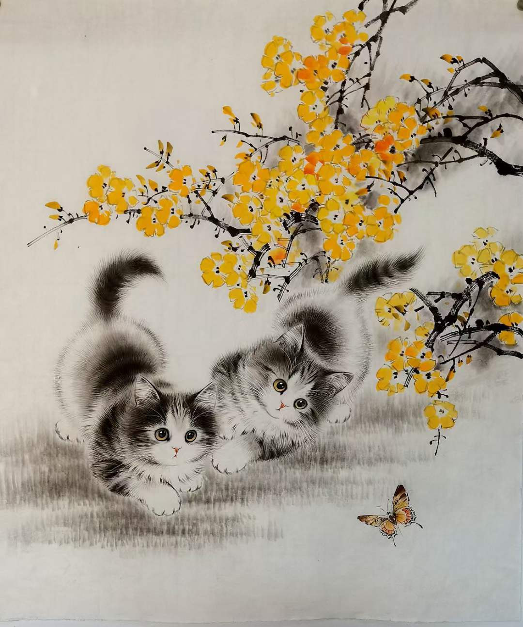 中美协秦文轩猫画欣赏生动传神灵动可喜