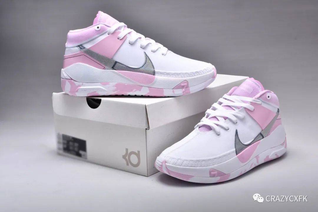 杜兰特nikezoomkd13ep粉白乳腺癌篮球鞋