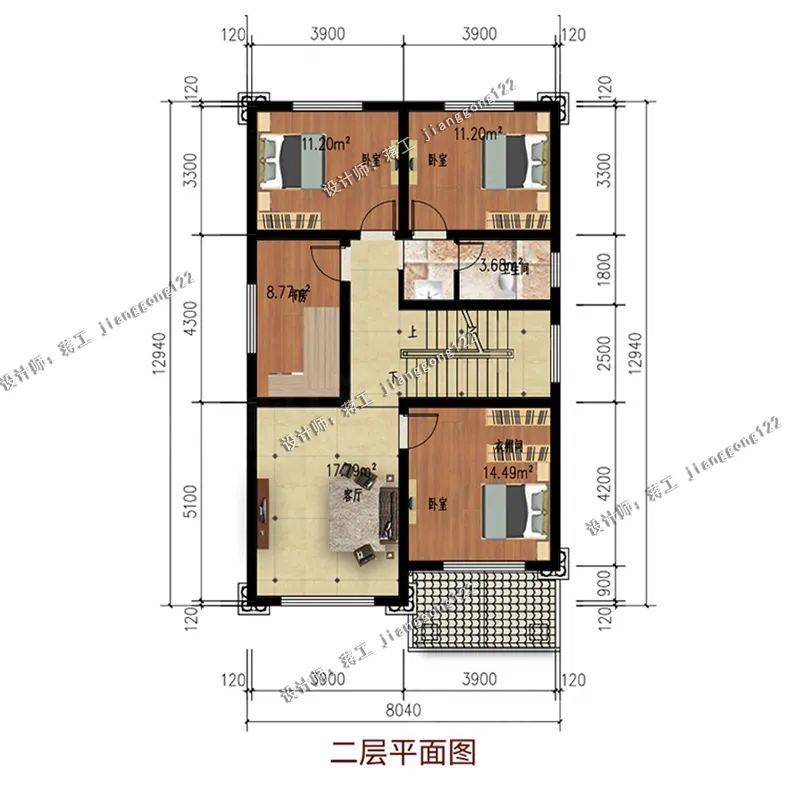 精緻的一款小戶型二層農村別墅設計,這款別墅造型簡單而利落,門前羅馬