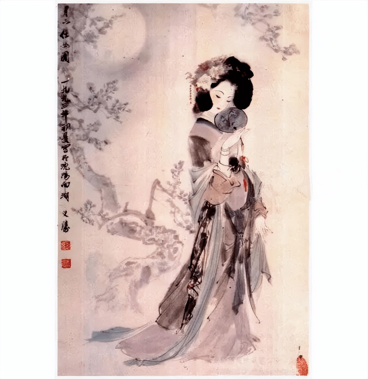 写意仕女画法步骤图示_墨线_底稿_胭脂