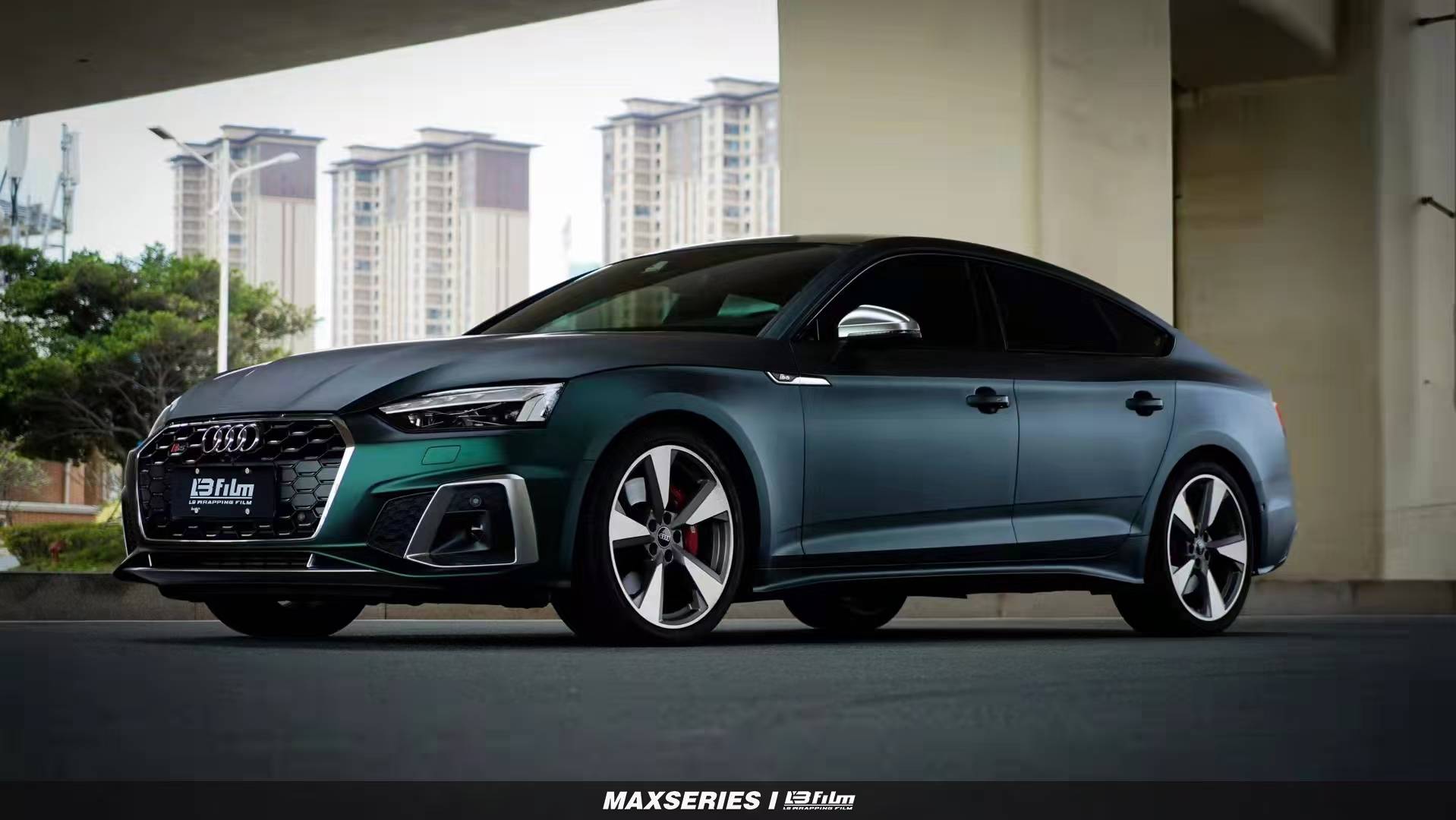 奥迪s5lbfilm改色膜pet仙踪绿