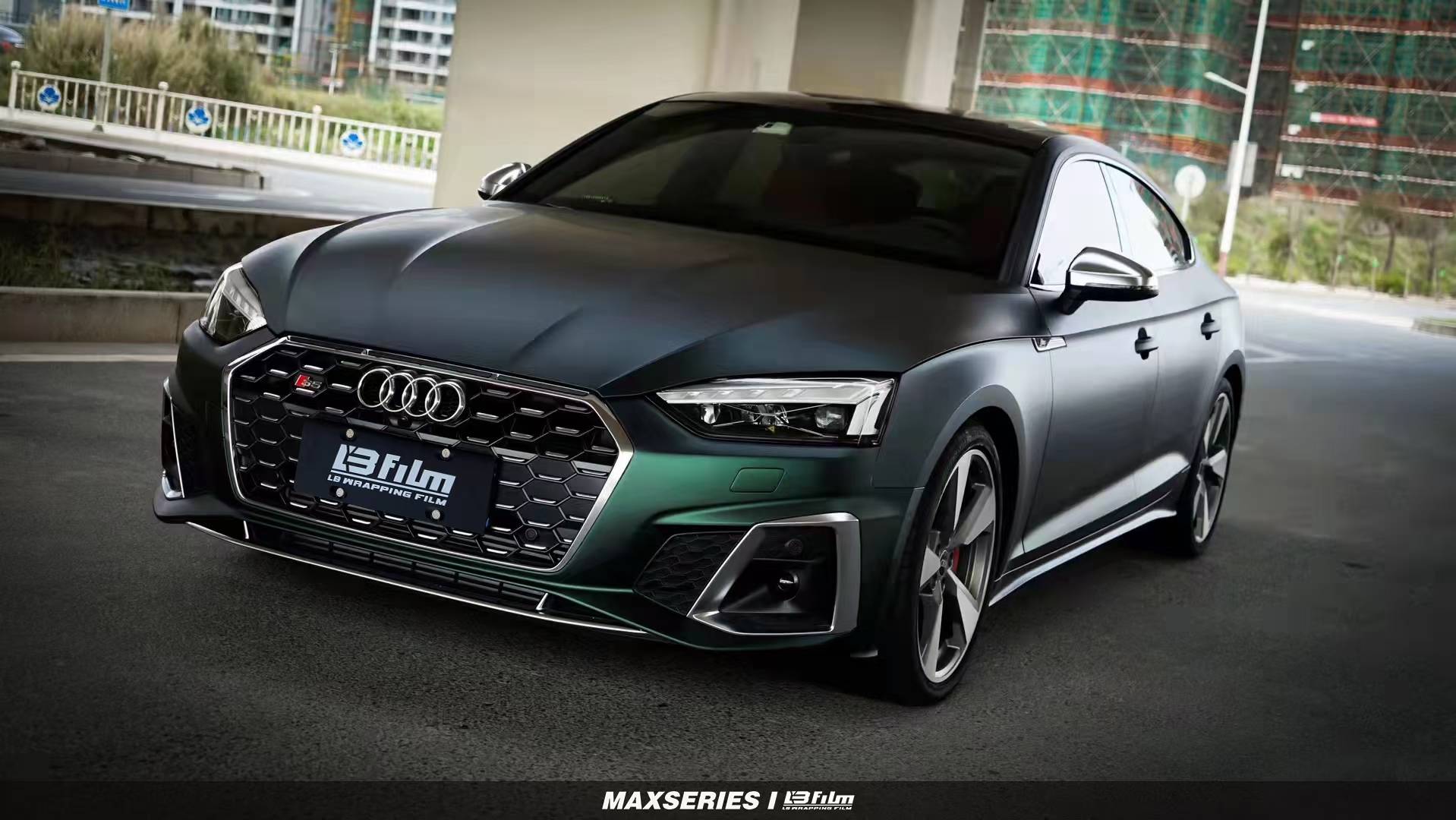 奥迪s5lbfilm改色膜pet仙踪绿