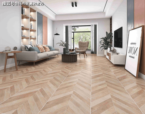 600*1200鱼骨纹木纹砖效果图-设计尽显鱼骨纹应用之美_瓷砖_布里新特