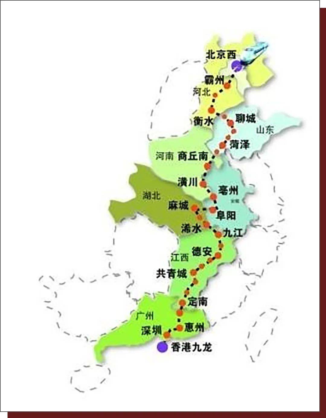 铁路京九线路图图片