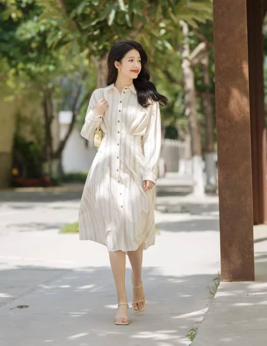 原创长袖连衣裙怎么搭配好看