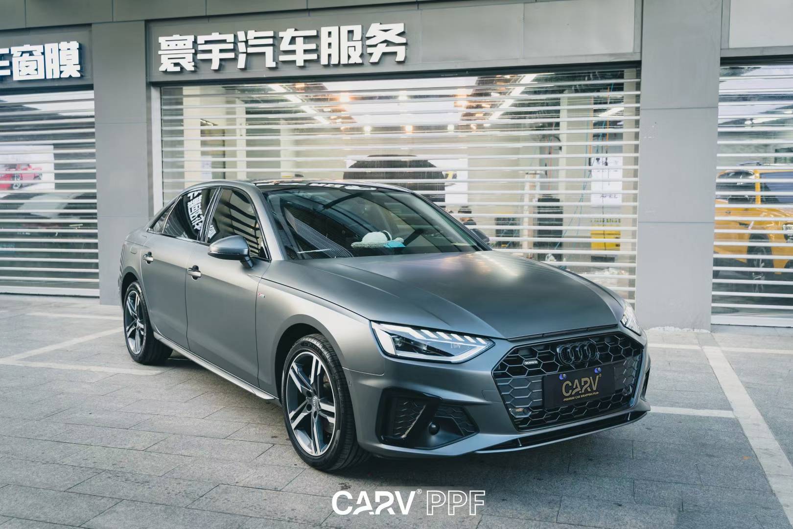 奥迪a4装贴卡孚亚面隐形车衣