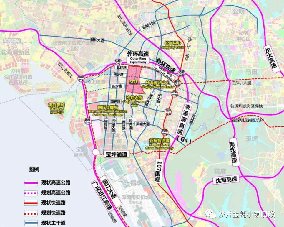 項目位置小鎮舊改地塊圖沙井街道的沙井大街片區重點城市更新單元,也