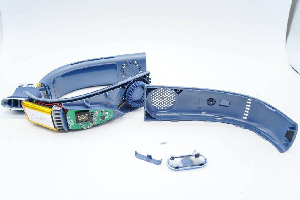 内置两个直径38mm超大涡轮风扇,吹风更强劲,图拉斯酷飞2挂脖空调拆解