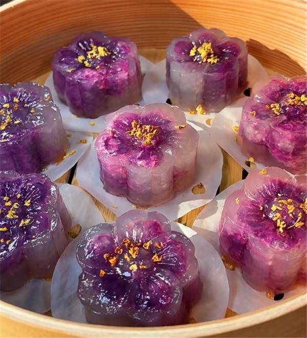 紫薯除了蒸着吃,还可以做成糕点,口感软糯q弹,特别好吃_减肥_水晶