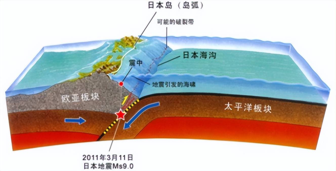 日本大地震发生的构造位置震源附近是由于东日本大地震的板块运动而不