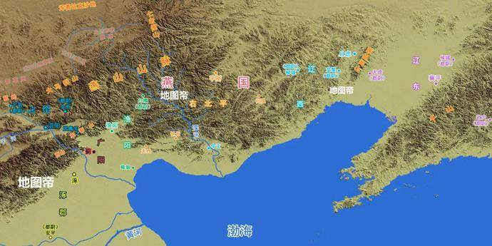 的燕国与战国时期燕国疆域相当,定都蓟(今北京市,有七个郡:广阳郡,涿