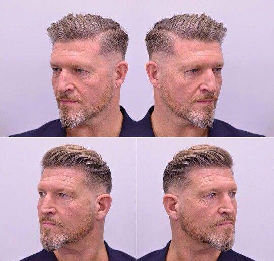 其实只要搭配流行的染发,一样很时尚,年轻男士梳这种发型也很帅气