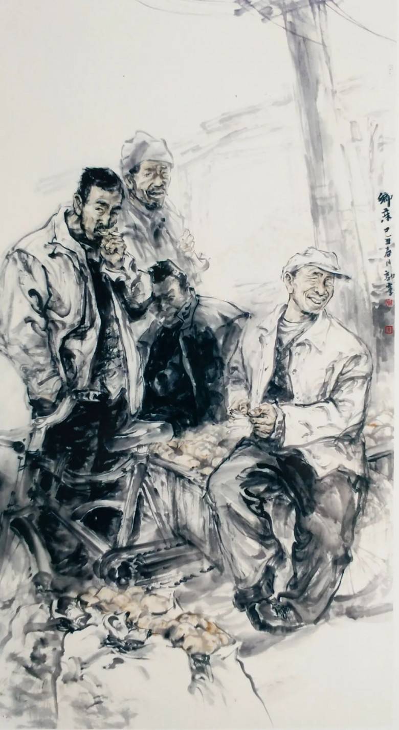 国画名家 | 郭峰人物画:乡土情怀,笔墨偾张_作品展_甘肃_创作