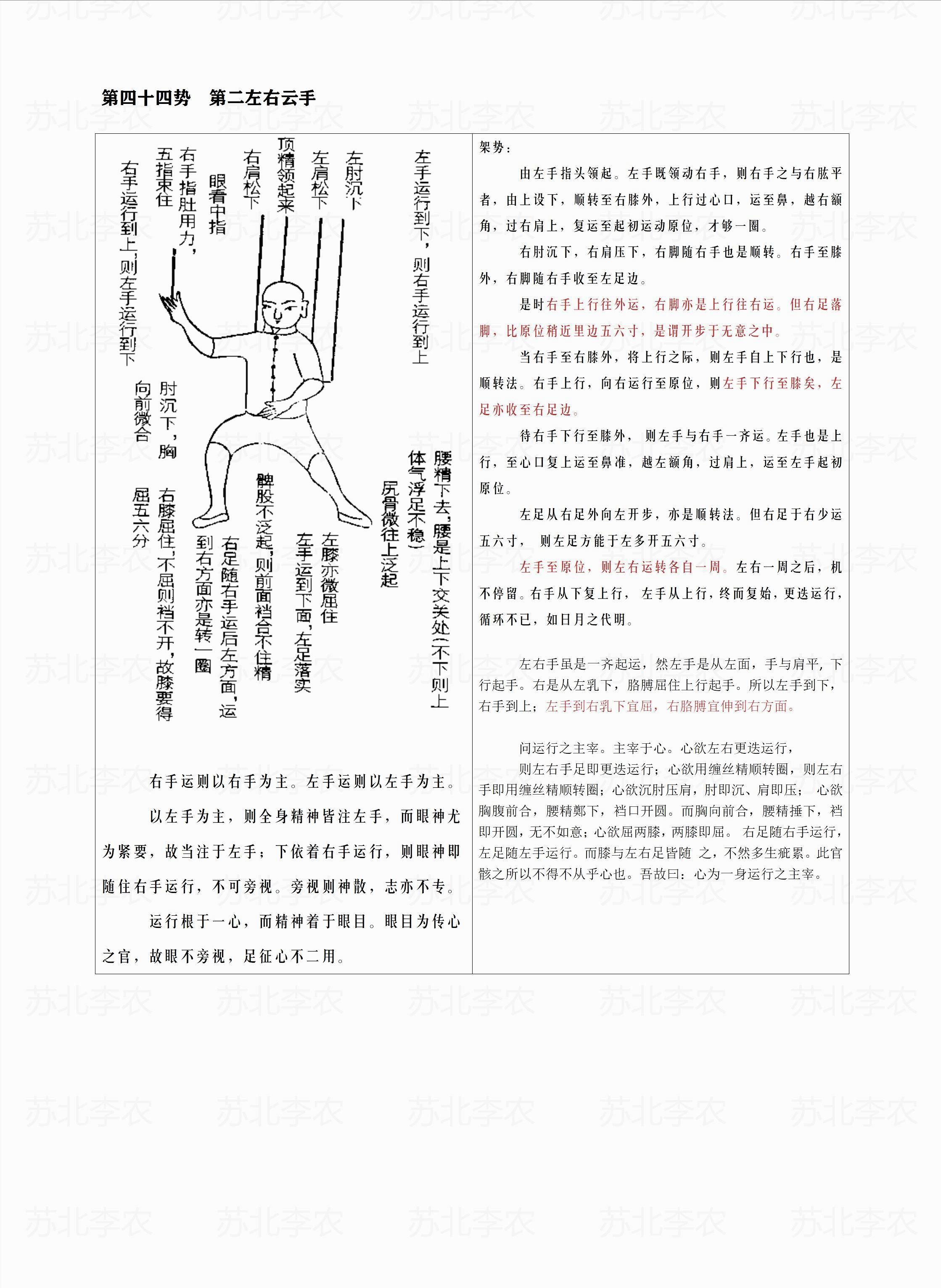 《陈鑫-太极拳图说》第四十四势 第二左右云手,架势整理及探讨_左手