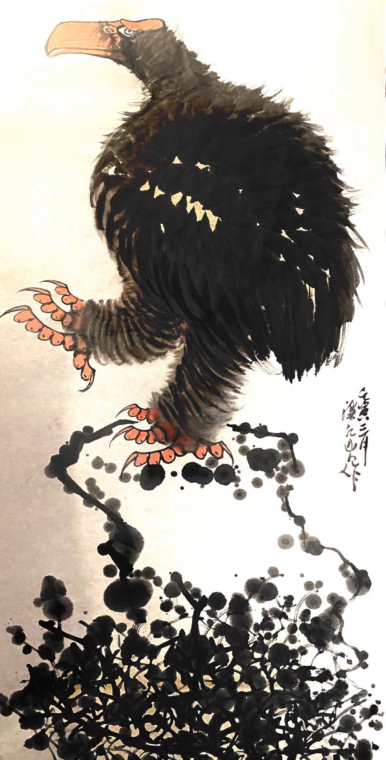 中国绘画艺术大师画鹰大家朱祖国作品欣赏