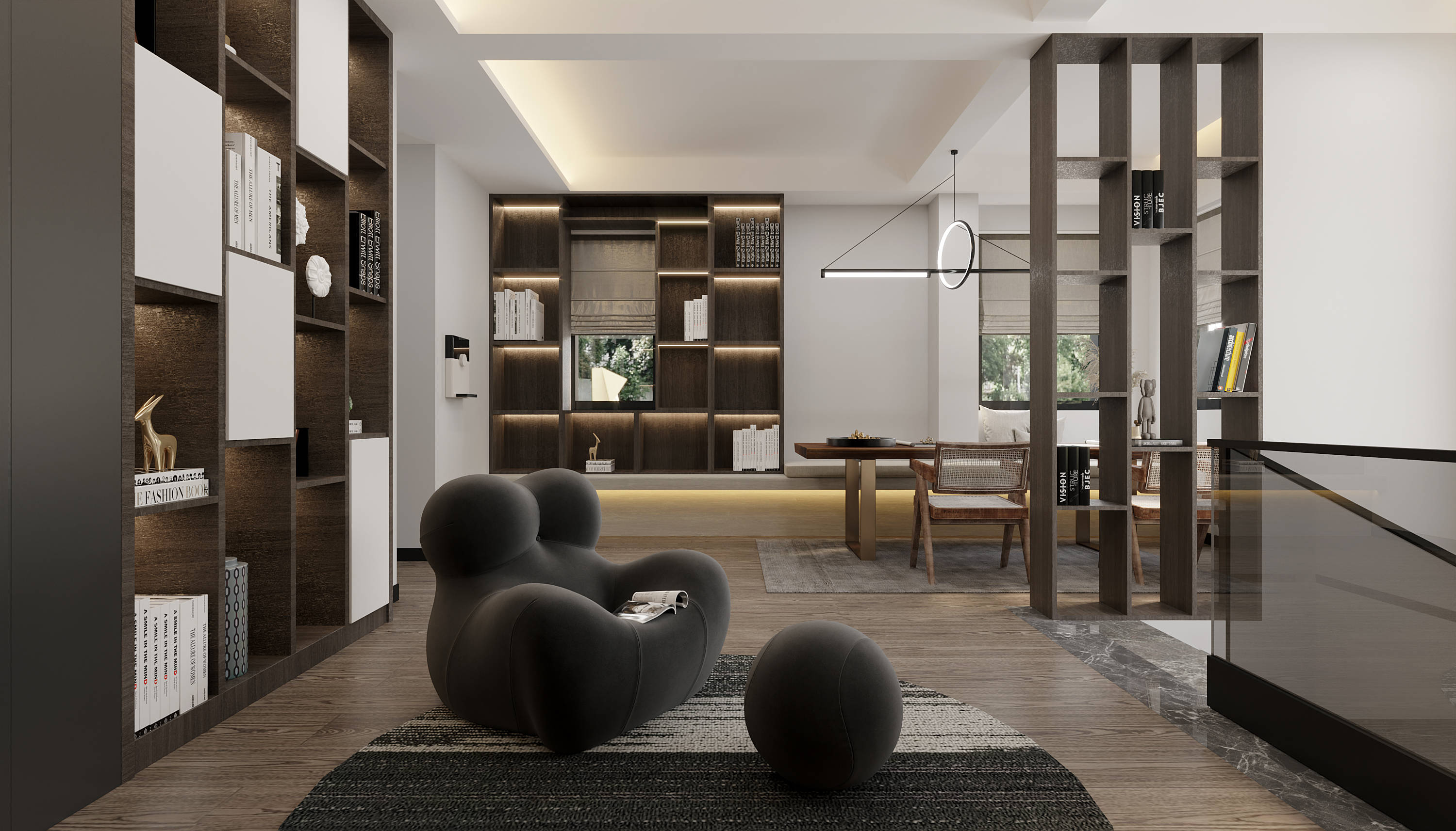 贵阳别墅装修公司高级灰金铜打造安静而优美的居所